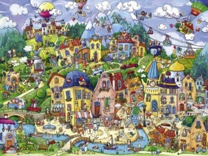 Heye: Rito Berman - Happytown (1500) Driehoekdoos