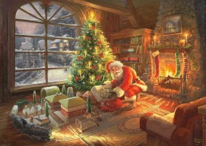 schmidt de kerstman is er puzzel thomas kinkade