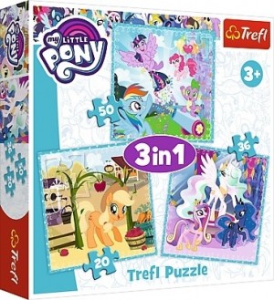 Trefl: My Little Pony 3in1 puzzeldoos (20/36/50) kinderpuzzel