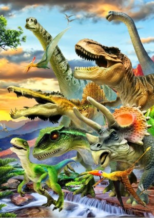 Bluebird: Dino Sunset (1000) staande puzzel