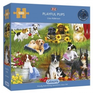 Gibsons: Playful Pups (500) legpuzzel