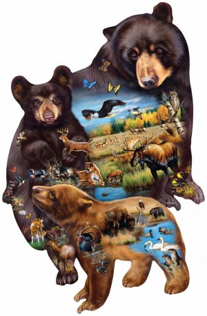 SunsOut: Bear Family Adventure (1000) shaped puzzel