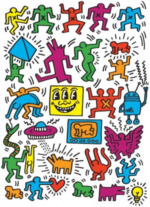 Eurographics: Collage - Keith Haring (1000) verticale puzzel