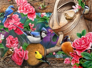 SunsOut: Watering Can Birds (1000) vogelpuzzel