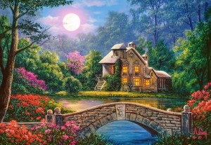 Castorland: Cottage in the Moon Garden (1000) legpuzzel