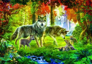 Bluebird: Summer Wolf Family (1000) wolvenpuzzel
