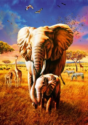 Bluebird: Elephant (1000) verticale puzzel