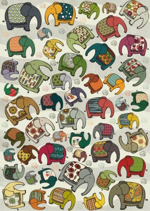 Deico: Pattern Puzzle - Elephant (1000) olifantpuzzel