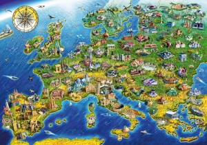 Bluebird: European Landmarks - Adrian Chesterman (1000) puzzel