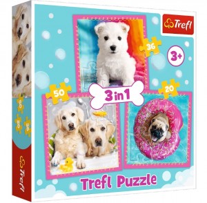 Trefl: Dogs 3 in 1 (20/36/50) kinderpuzzels