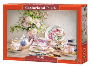 Castorland: Still Life with Porcelain and Flowers (500) legpuzzel
