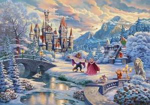 Schmidt: Disney Beauty and the Beast's Winter Enchanted - Thomas Kinkade (1000) legpuzzel