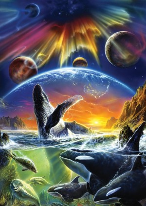 Art Puzzle: Orca Aurora (500) verticale puzzel