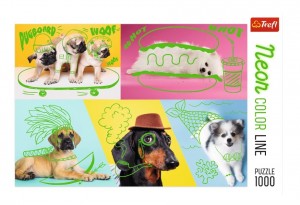 Trefl: Neon Color Line - Far out dogs (1000) hondenpuzzel