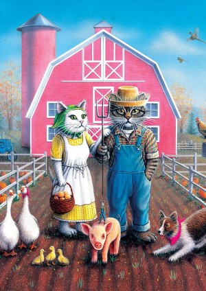 Art Puzzle: Feline Farming (260XL) kattenpuzzel