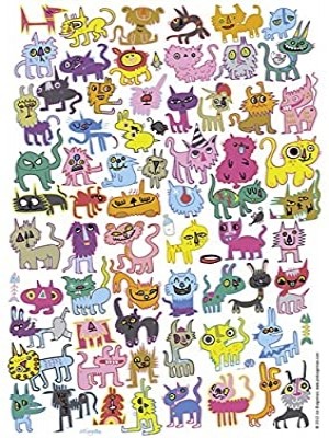 Heye: Jon Burgerman - Doodlecats (150) driehoekdoosje OP = OP