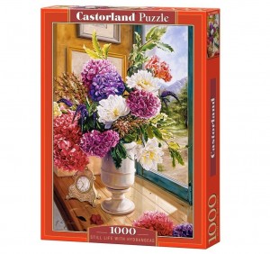 Castorland: Still Life with Hydrangeas (1000) verticale puzzel
