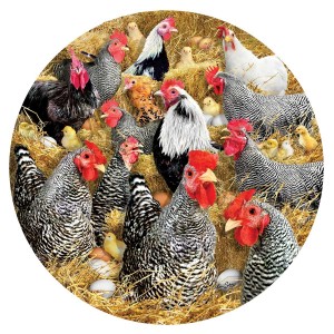 SunsOut: Chickens and Chicks - Lori Schory (1000) ronde puzzel