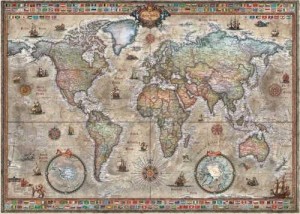 Heye: Map Art - Retro World (1000) landkaartpuzzel