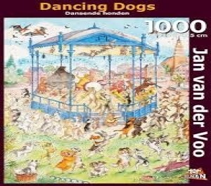 Puzzelman: Johan van der Voo - Dansende honden (1000) hondenpuzzel