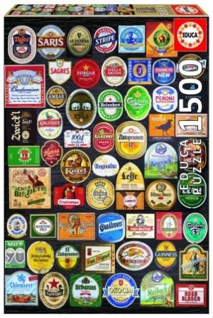 Educa: Beer Labels Collage (1500) verticale puzzel