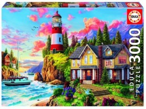 Educa: Lighthouse near the ocean (3000) legpuzzel