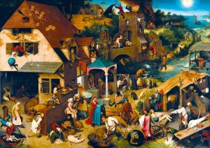 Art by Bluebird: Pieter Bruegel The Elder - Netherlandish Proverbs (1000) kunstpuzzel