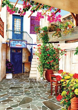 Art Puzzle: Courtyard with Flowers (260XL) legpuzzel