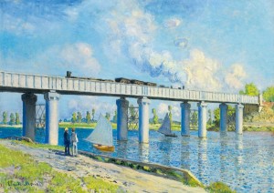 Art By Bluebird: Railway Bridge at Argenteuil (1000) kunstpuzzel