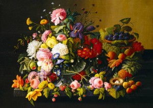 Art By Bluebird: Still Life Flowers and Fruit (1000) kunstpuzzel