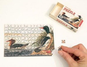 Kikkerland: Vogelpuzzels mini set van 3 verschillende (3x150) minipuzzel