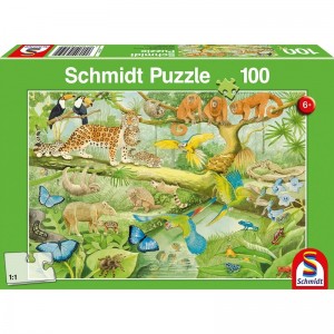 Schmidt: Dieren in het regenwoud (100) kinderpuzzel